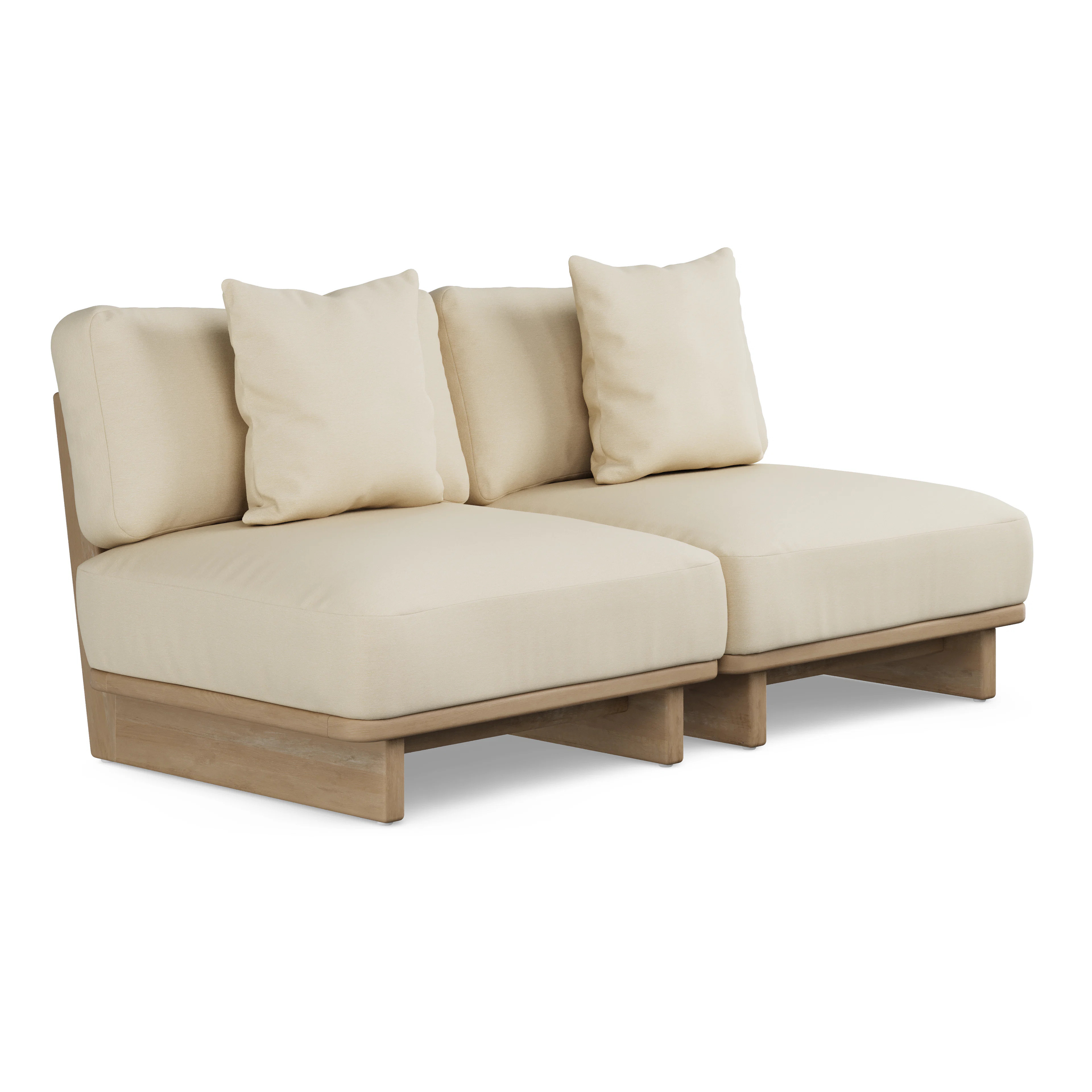 Daphne 68" Outdoor Armless Modular Loveseat - Dravite Ivory | Article