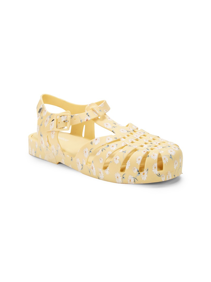 Mini Melissa Girl's Floral-Print Sandals - Yellow - Size 1 (Child) | Saks Fifth Avenue OFF 5TH