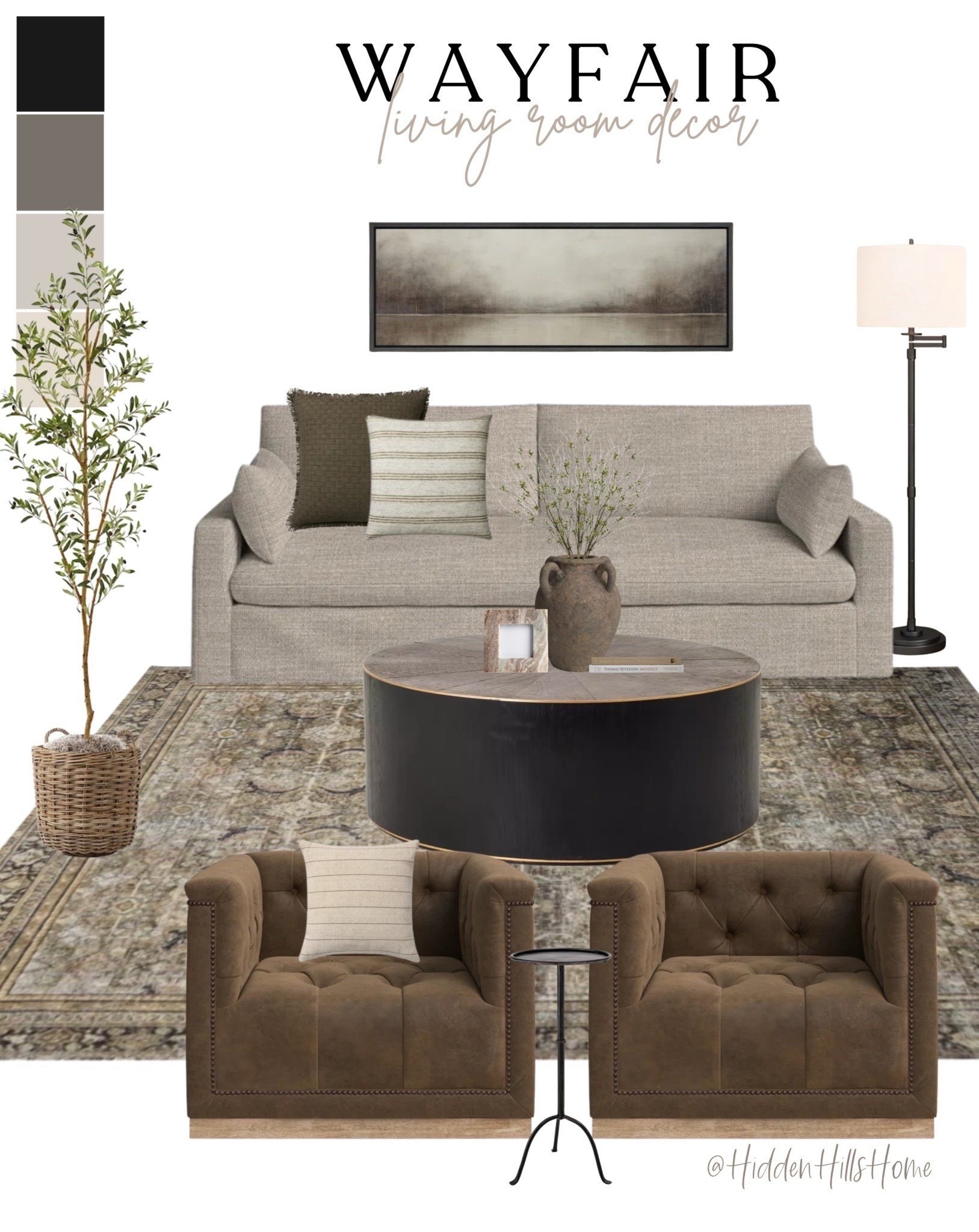 Living room mood board, Wayfair living room decor, living room design ideas #wayfair

#LTKHome #LTKSaleAlert #LTKSeasonal