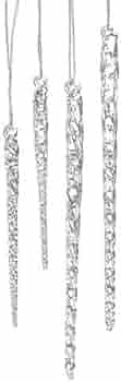 Kurt Adler 3-1/2-Inch-5-1/2-Inch Clear Glass Icicle Ornament Set of 24 Pieces | Amazon (US)
