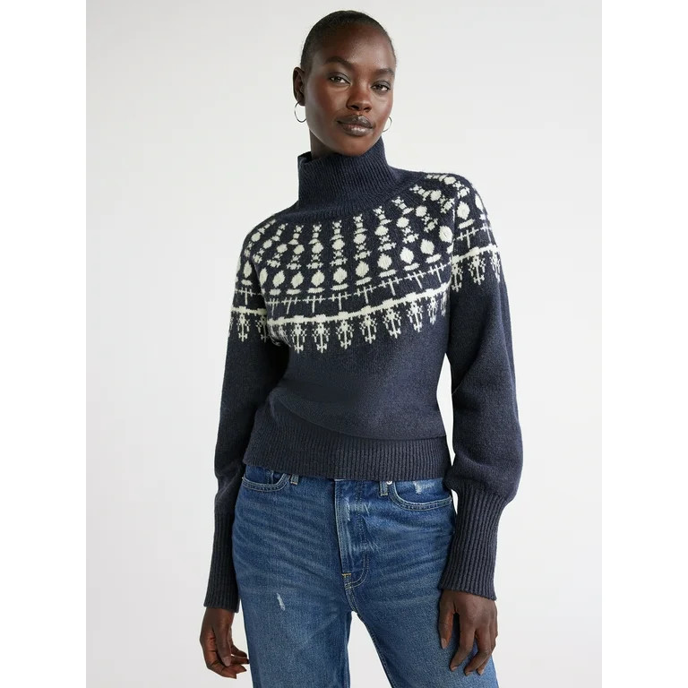Free Assembly Women's Fair Isle Sweater, Midweight, Sizes XS-XXXL | Walmart (US)