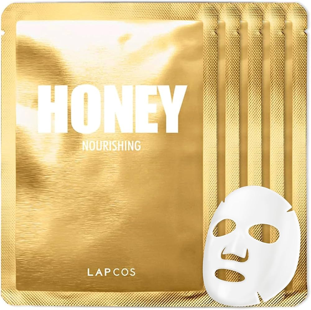 LAPCOS Honey Sheet Mask, Daily Face Mask with Hyaluronic Acid and Antioxidants to Hydrate and Tig... | Amazon (US)