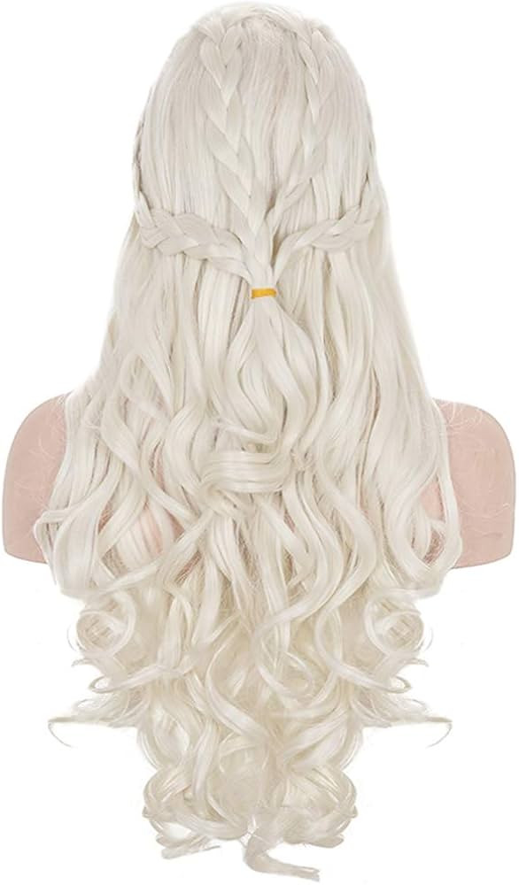 morvally Women Long Blonde Wavy Braided Wig Blond Curly Cosplay Wigs for Womens Halloween Costume... | Amazon (US)