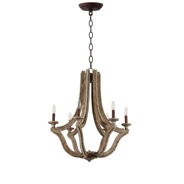 French country Empire Style antqiue chandelier with wood beads Shabby Chic Foyer,Home Decor Dinin... | Bed Bath & Beyond