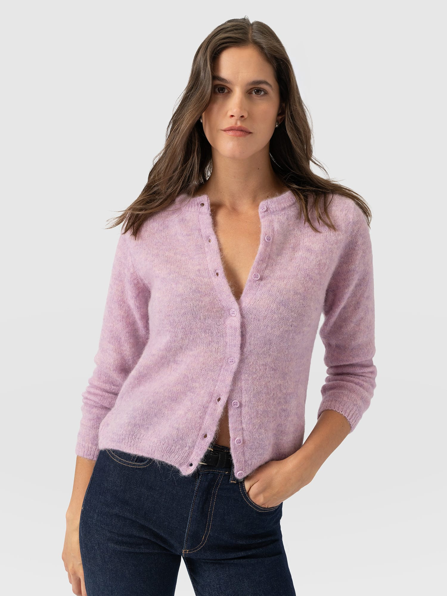 Ariella Cardigan - Lilac Pink | Saint + Sofia UK