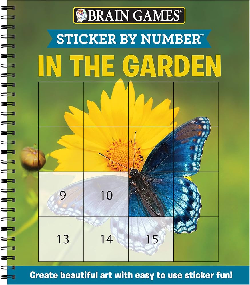 Brain Games - Sticker by Number: In the Garden (Easy - Square Stickers): Create Beautiful Art Wit... | Amazon (US)