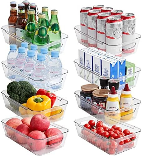 Lifewit 8pcs Fridge Organizer Refrigerator Clear Bins Holder for Storage Organization in Kitchen ... | Amazon (US)