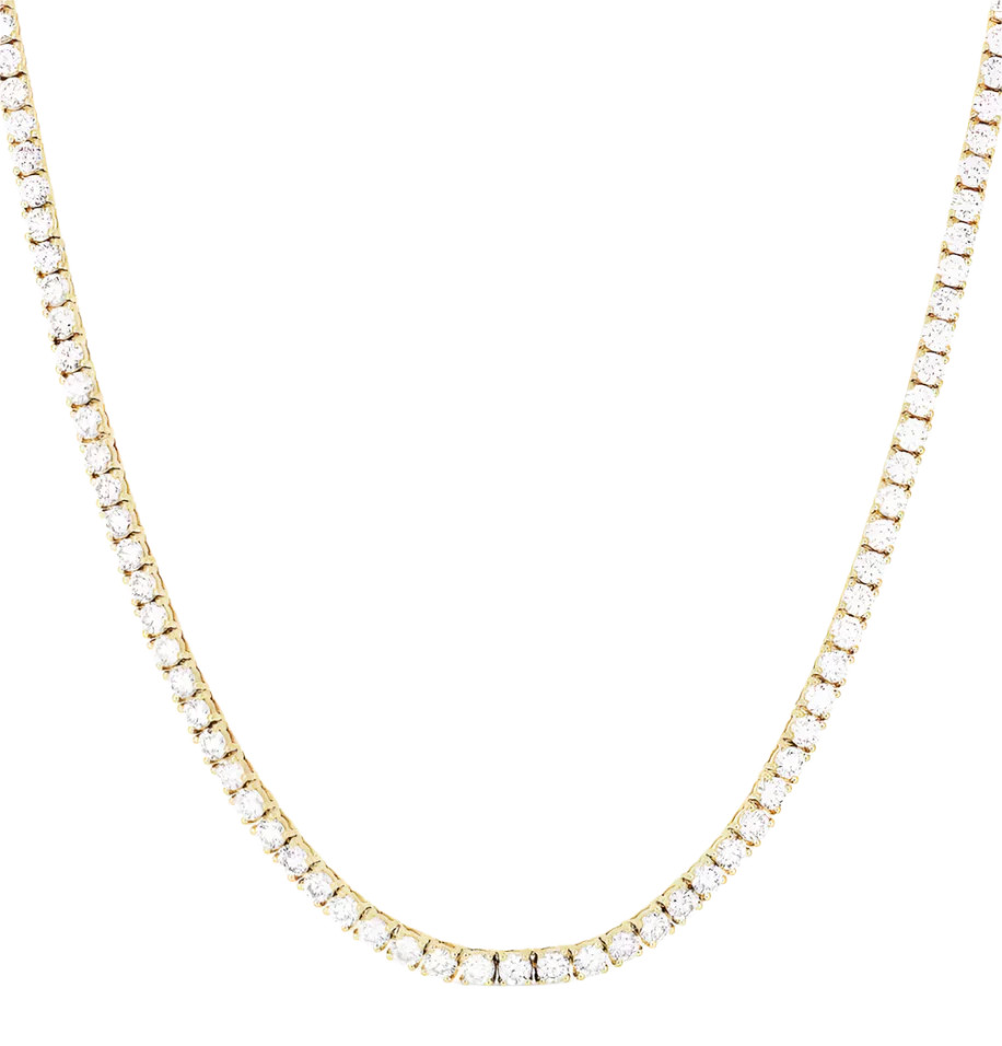 3mm Gold Tennis Necklace | Corace Collection