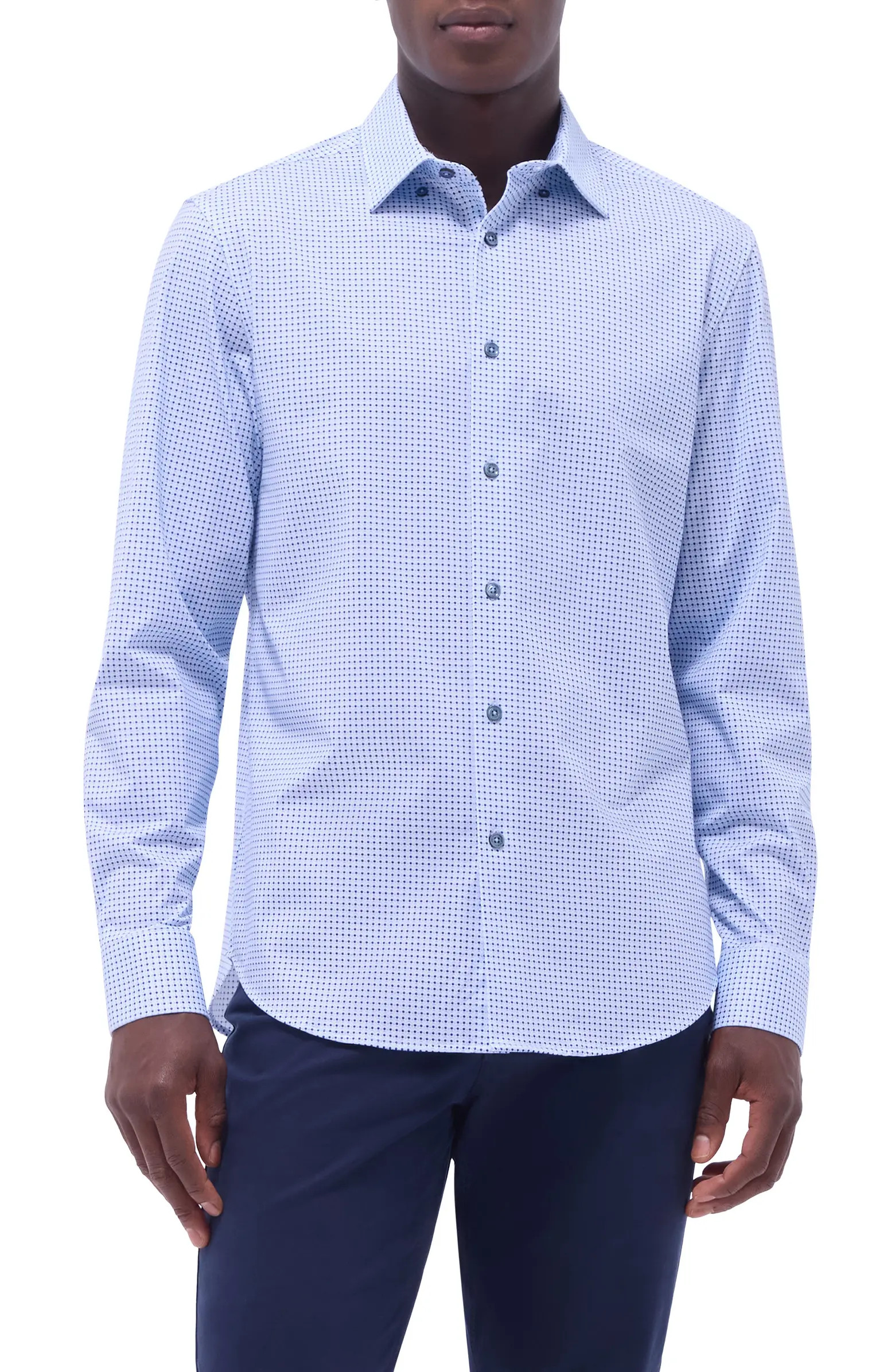 Bugatchi Jules OoohCotton® Dot Print Button-Up Shirt | Nordstrom | Nordstrom