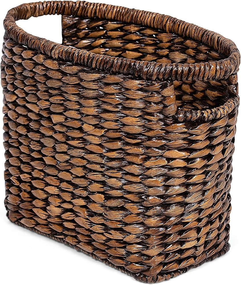 BIRDROCK HOME Woven Seagrass Magazine Basket - Brown Wash - Hand Woven - Living Room Bathroom Sto... | Amazon (US)