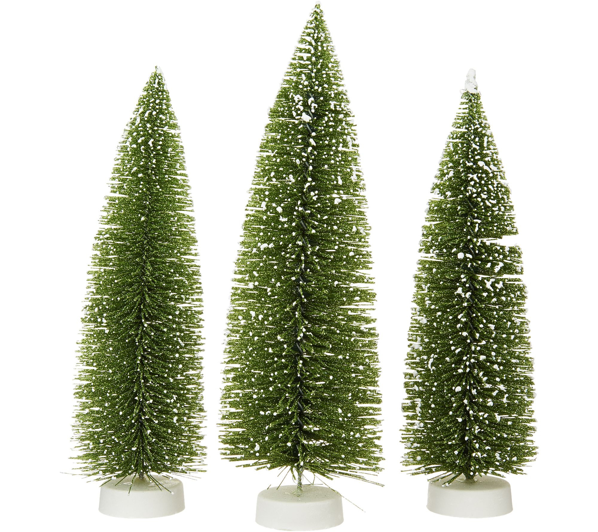 Set of 3 Graduated Bottlebrush Trees by Valerie | QVC