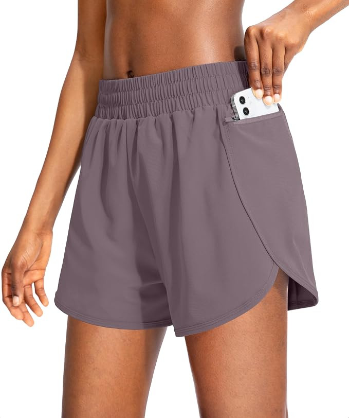 Soothfeel Womens Running Shorts with Zipper Pockets 3"/5" High Waisted Athletic Gym Workout Short... | Amazon (US)