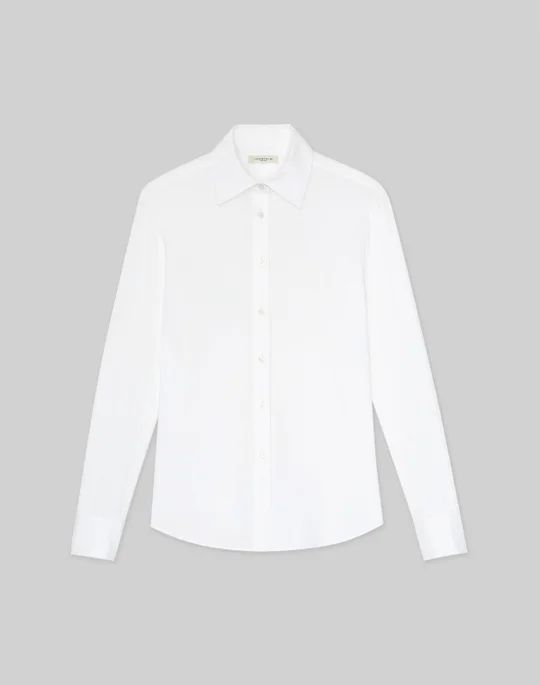 Heritage Stretch Cotton Button-Front Shirt | Lafayette 148 NY