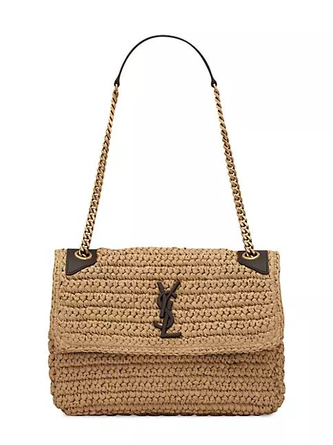 Medium Niki Raffia Shoulder Bag | Saks Fifth Avenue