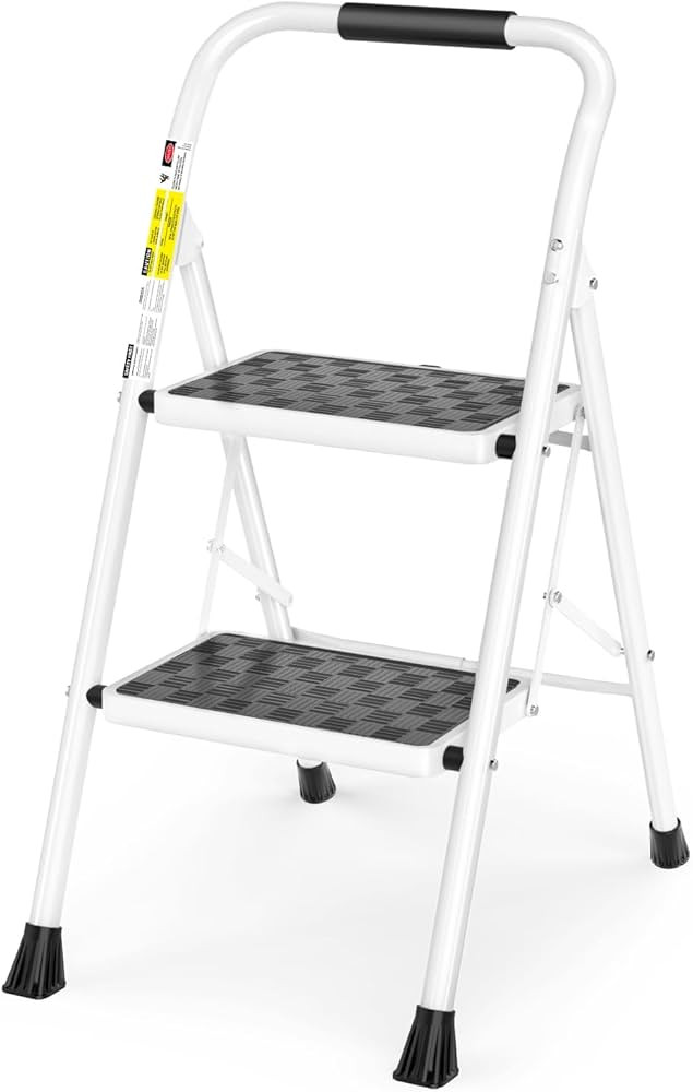 HBTower 2 Step Ladder, 2 Step Stool for Adults,2 Step Ladder Folding Step Stool with Cushioned Ha... | Amazon (US)