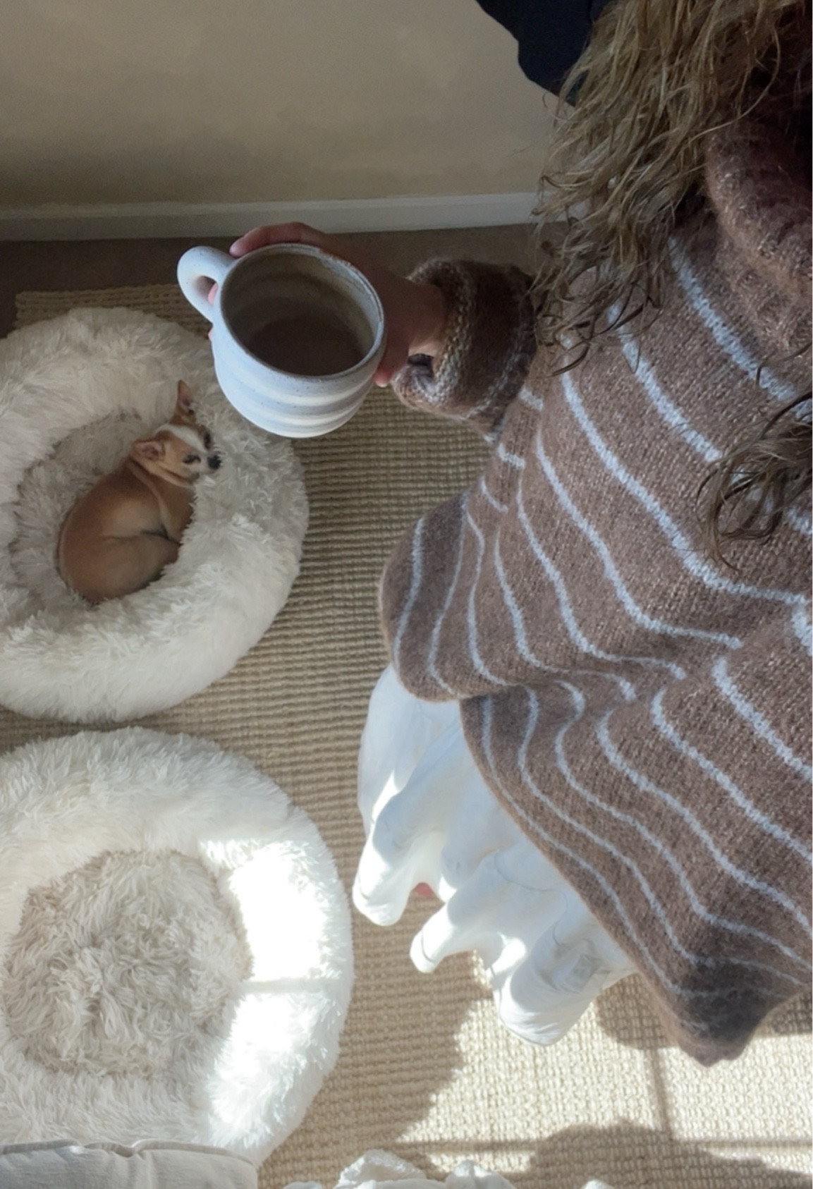 I haven’t owned a skirt in years, but ever since I got this one a few months ago, I’ve loved putting new outfits together! ☺️ I’m wearing a size small. Sweater is Christy Dawn! 
