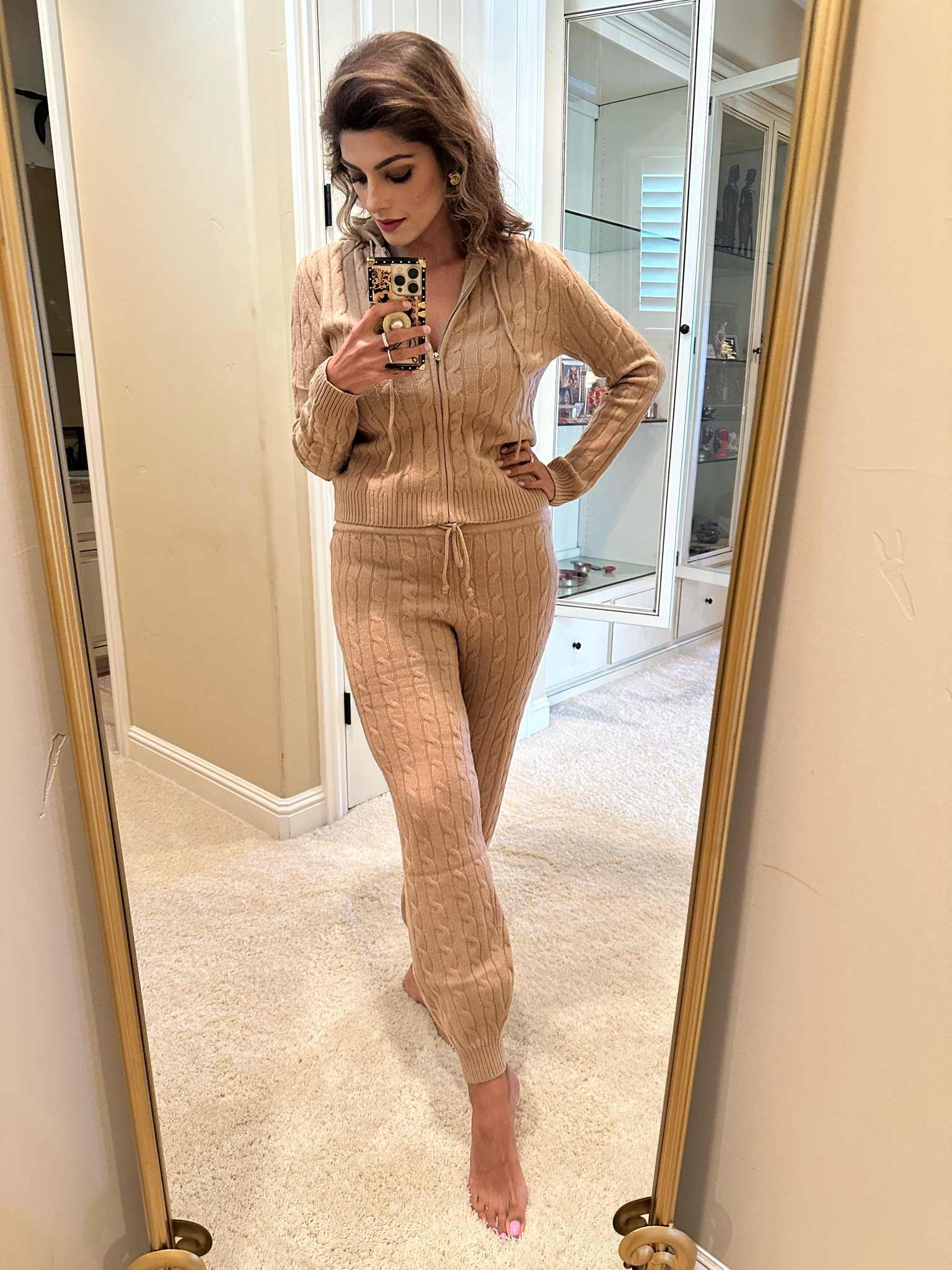 The cable knit coord zip up and pants...of your dreams!
Wear small top and medium pants...could have probably sized down on pants but wanted a roomier fit 

#LTKFitness #LTKSaleAlert #LTKStyleTip