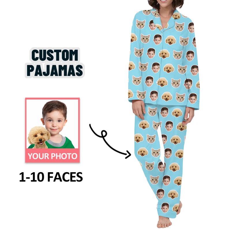 Custom Pajamas Matching Pet Owner Set Personalized Photo - Etsy | Etsy (US)
