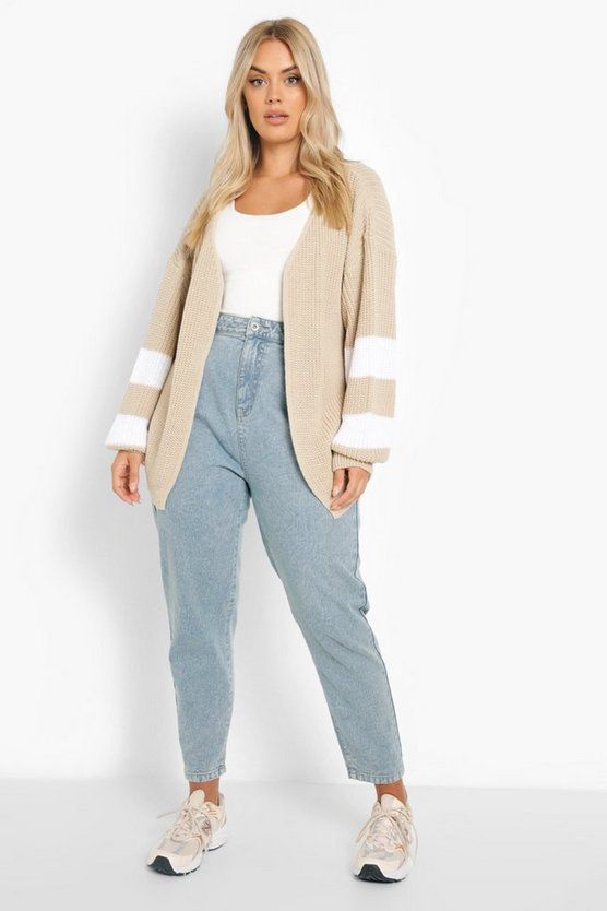 Plus Knitted Stripe Cardigan | Boohoo.com (US & CA)