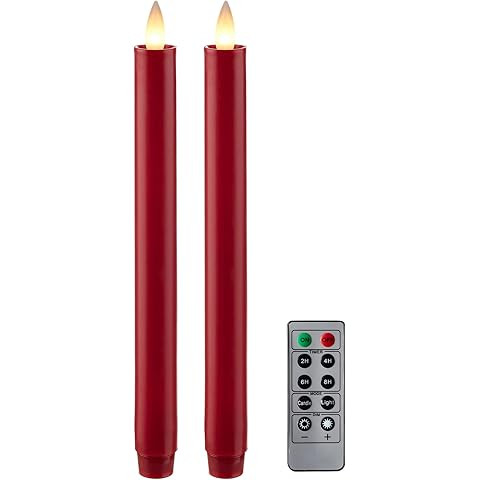 Luminara Set of 2 Moving Flame LED Taper (1x9.75), Flameless Candle, Melted Edge, Smooth Wax, Uns... | Amazon (US)
