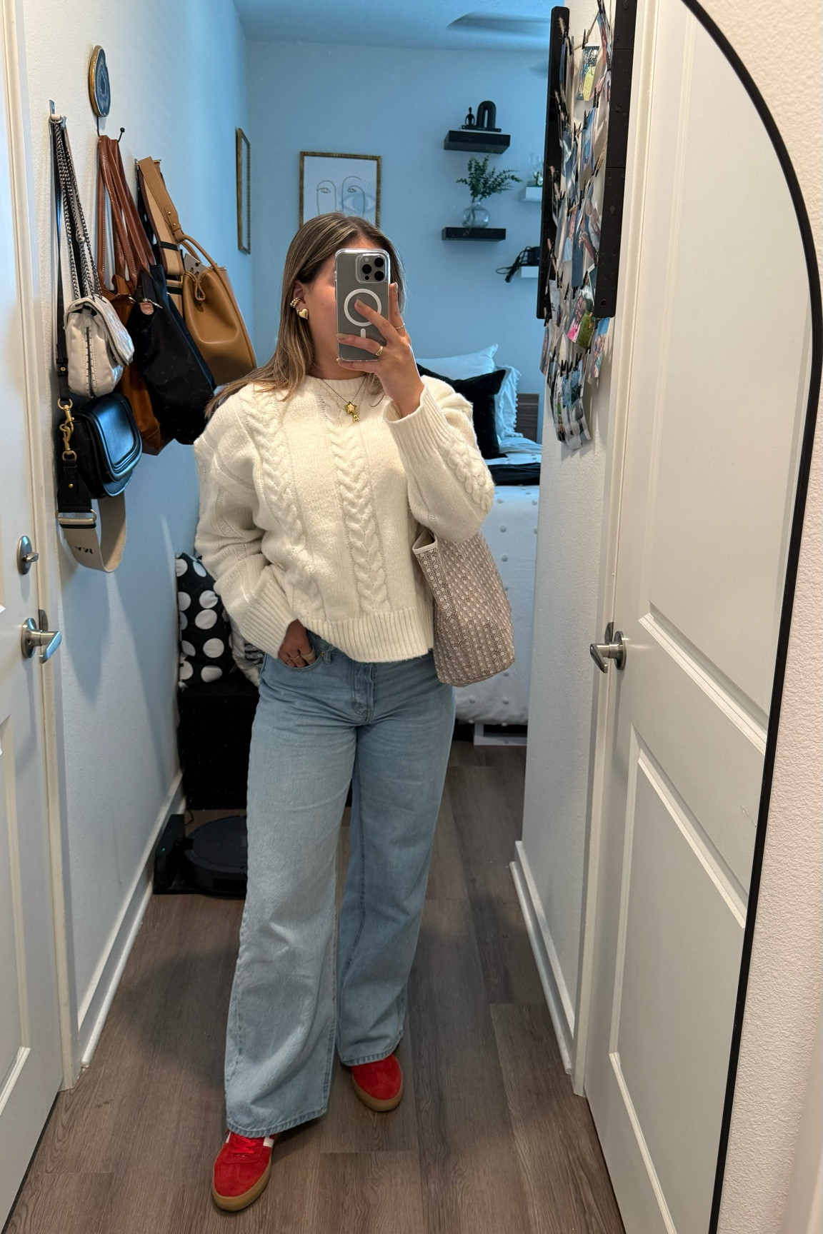 outfit for class💌

sweater, red shoes, wide leg jeans, university student, college student, outfit ideas, basic outfits, outfit for class, errands run 

#LTKStyleTip #LTKFindsUnder50 #LTKSeasonal