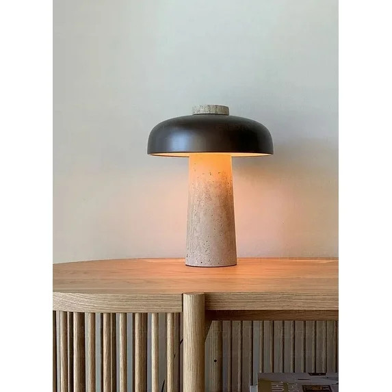 Arturesthome Wabi-Sabi Travertine Mushroom Table Lamp Bedroom Bedside Lamp - Walmart.com | Walmart (US)