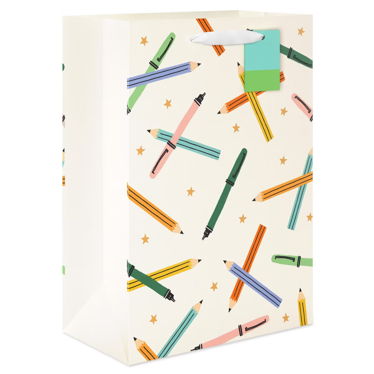 Carlton Cards Teacher Appreciation Gift Bag Medium Pencils on White | Target