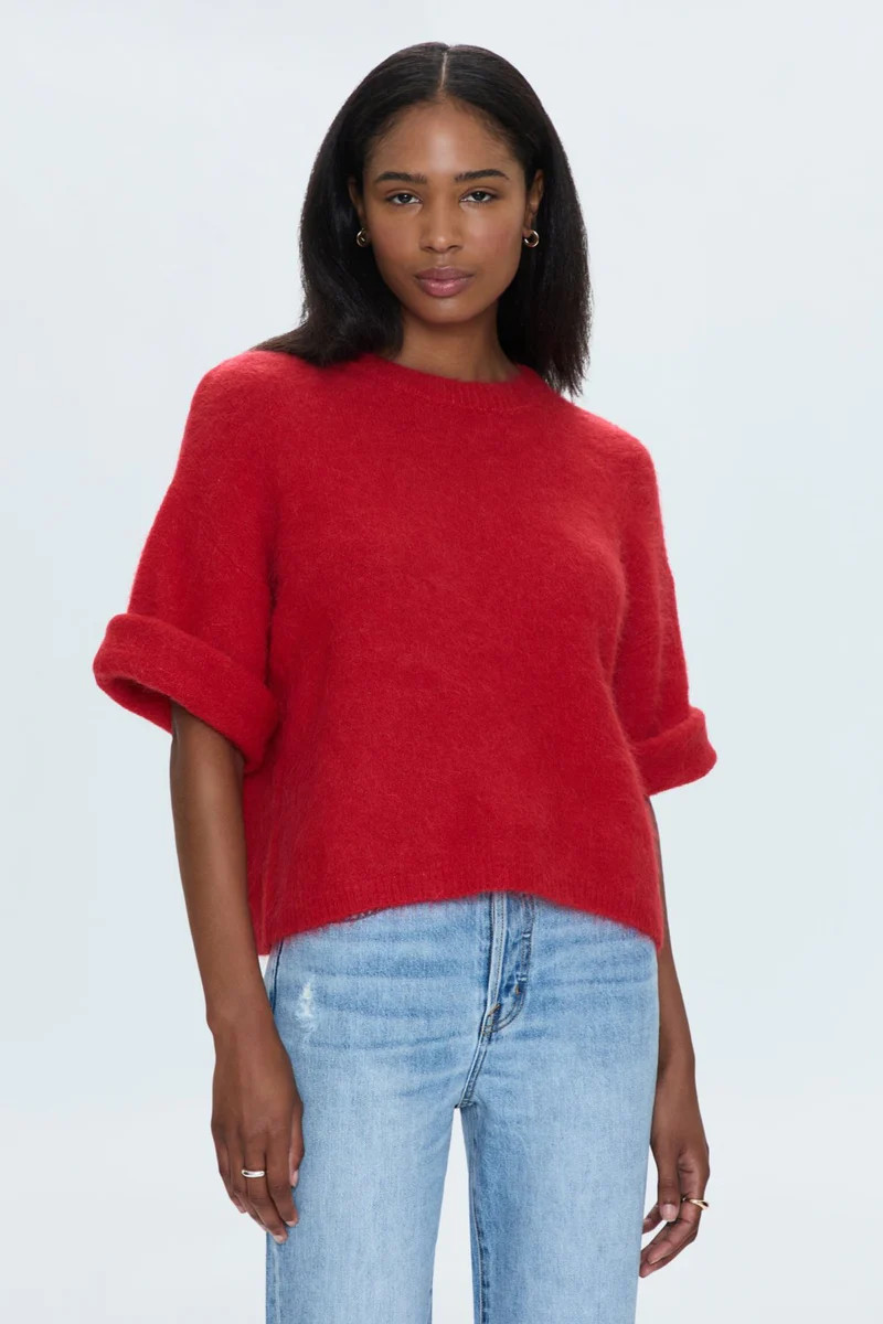 Micah Sweater Tee - Ruby | Pistola Denim
