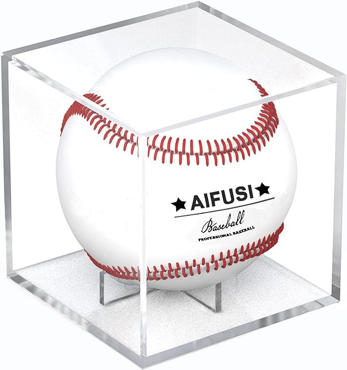 Baseball Display Case, UV Protected Acrylic Cube Baseball Holder Square Clear Box Memorabilia Dis... | Amazon (US)