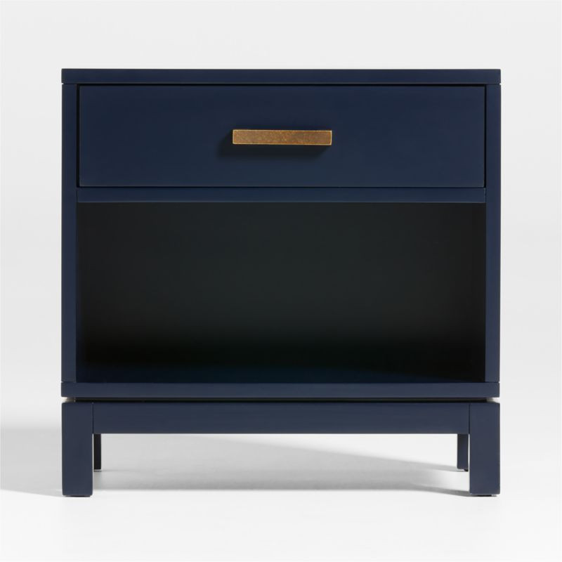 Parke Navy Blue Wood Kids Nightstand with Drawer + Reviews | Crate & Kids | Crate & Barrel