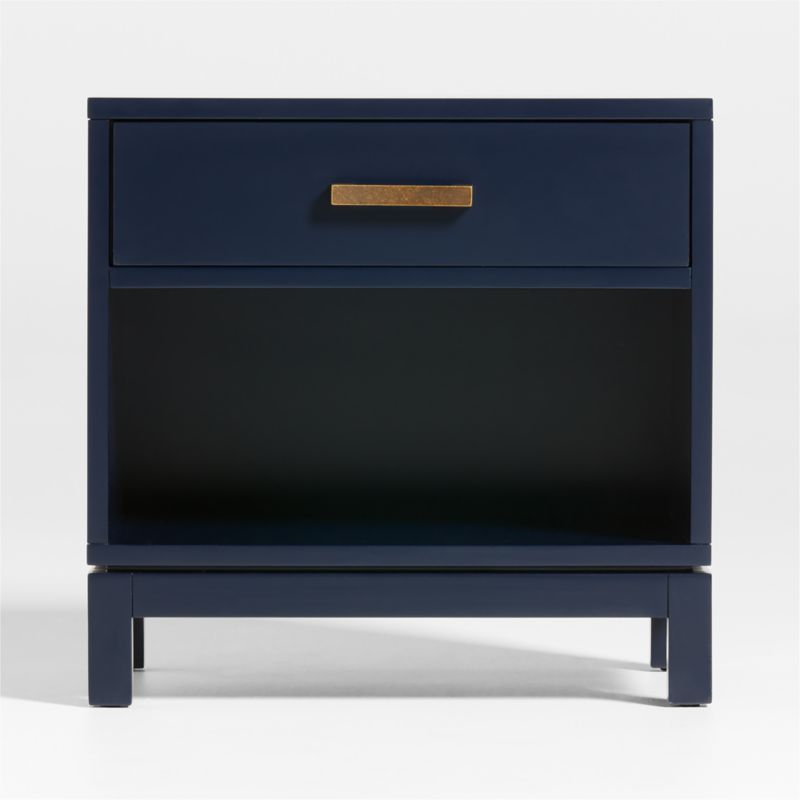 Parke Navy Blue Wood Kids Nightstand with Drawer + Reviews | Crate & Kids | Crate & Barrel
