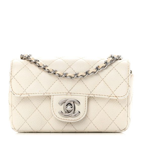 Caviar Quilted Extra Mini Flap White | FASHIONPHILE (US)