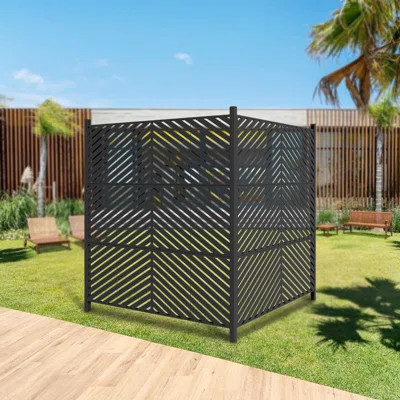 47"x 47" Black Outdoor Privacy Screen Fence Panels | Wayfair North America