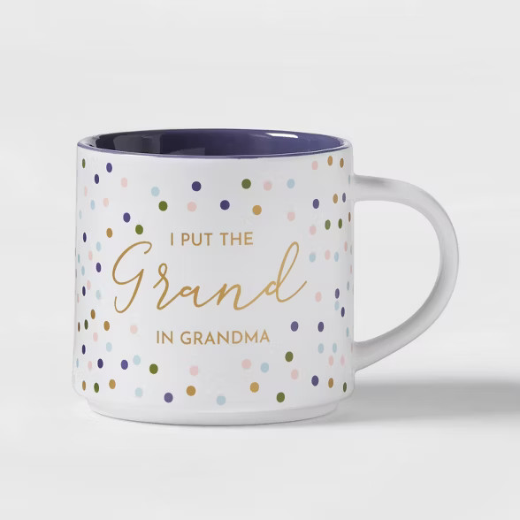 16oz Stoneware I Put The Grand In Grandma Stacking Mug White - Threshold™ | Target