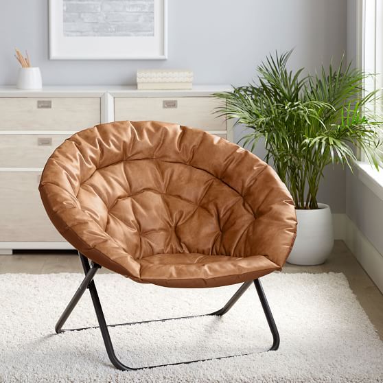 Vegan Leather Caramel Hang-A-Round Chair | Pottery Barn Teen