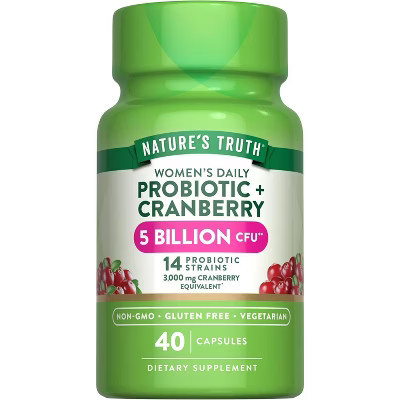 Nature's Truth Probiotics for Women with Cranberry | 5 Billion Active Cultures | 40 Vegetarian Capsules | Target