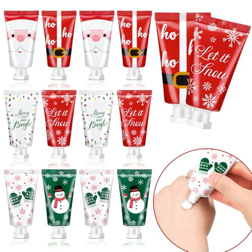 12 Pieces Christmas Hand Cream Gift Set: Mini Travel Size Lotion Bulk Holiday Stocking Stuffers Xmas Appreciation Gifts for Women Mom Employee Coworker Dry Cracked Hand 30ml 6 Natural Plant Fragrance | Amazon (US)