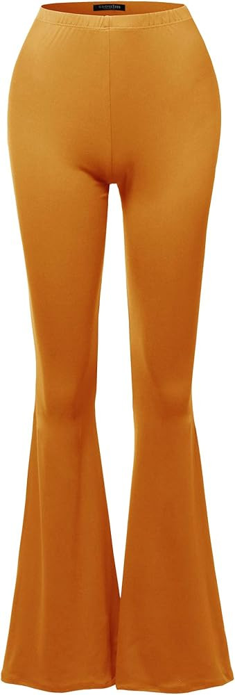 Women's Stretchy Wide Leg High Waist Bell Bottom Flare Pants with Plus Size | Amazon (US)