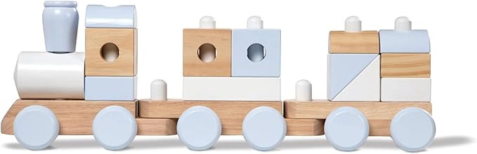 Melissa & Doug Jumbo Stacking Train Natural Construction & Vehicles Wooden Toy 2+ Gift for Boys o... | Amazon (US)