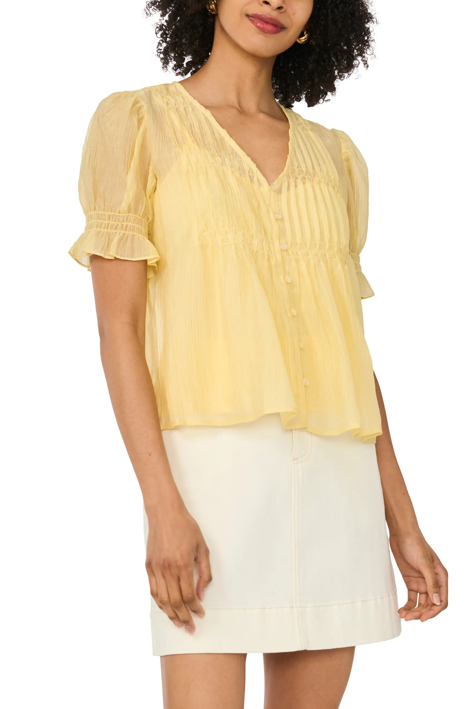 Pintuck Chiffon Top (Women) | Nordstrom | Nordstrom