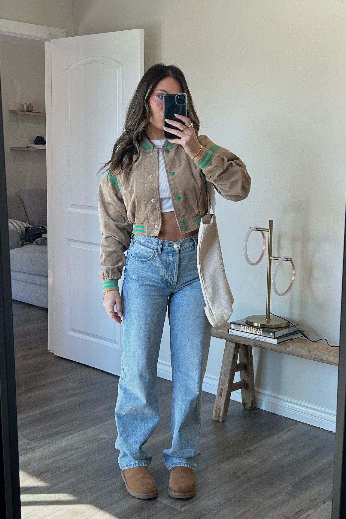 Varsity jacket, baggy jeans and Uggs outfit

#LTKunder50 #LTKunder100 #LTKstyletip