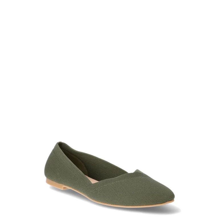 Time and Tru Women's Knit Ballet Flats, Sizes 6-11 - Walmart.com | Walmart (US)