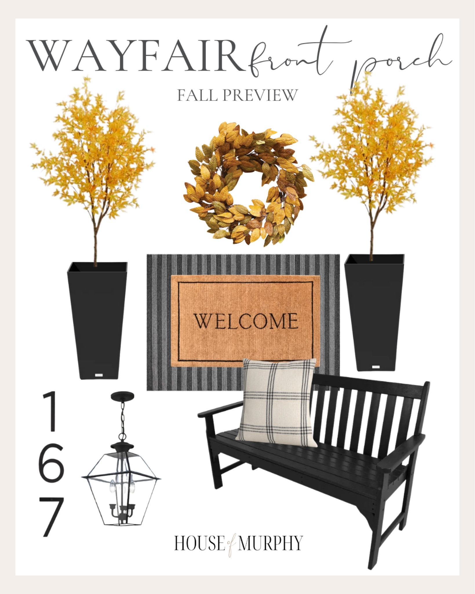 Small upgrades for fall that make a big impact! 
Fall floral stems
Golden colored wreathh
Faux fall tree
Polywood bench
Woven pillows
Layering rug
Doormat
House numbers
Front porch light
Curb appeal
@wayfair #wayfair #wayfairpartner

#LTKSeasonal #LTKStyleTip #LTKHome