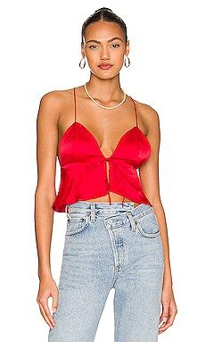superdown Isla Satin Top in Red from Revolve.com | Revolve Clothing (Global)