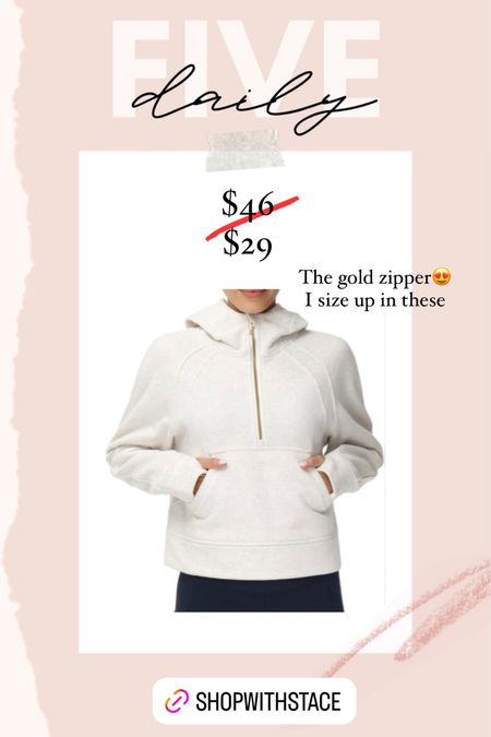 Spring sale happening at Amazon 
Sweatshirt with gold zipper. Size up! 

#LTKsalealert #LTKfindsunder50 #LTKstyletip