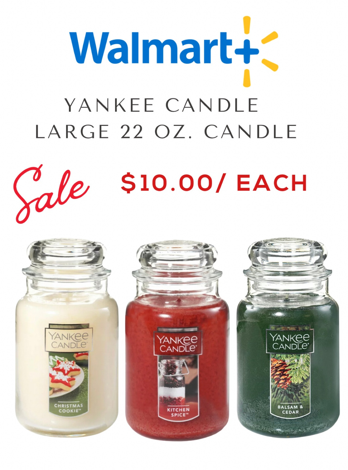 Walmart Yankee Candle Large 22oz Candle ON SALE - $10.00 each! 

#LTKhome #LTKHoliday #LTKsalealert