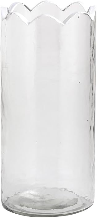 Mud Pie Glass Medium Scalloped Glass Bud Vase | Amazon (US)