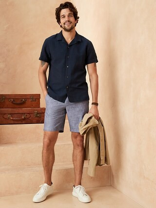 9" Slim-Fit Chambray Shorts | Banana Republic Factory