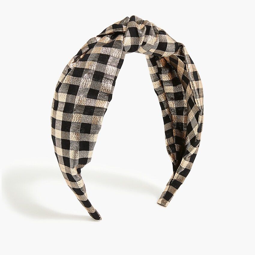 Shimmer gingham knotted headband | J.Crew Factory