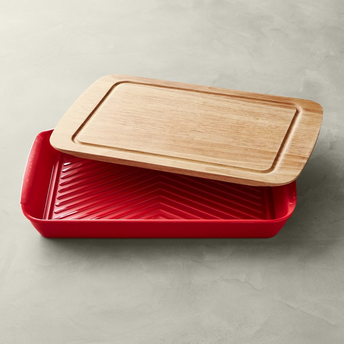 Williams Sonoma Grill Prep Marinade Tray with Wood Lid | Williams-Sonoma